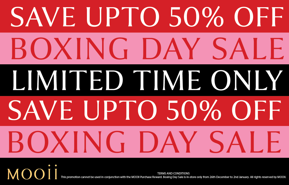 MOOII Boxing Day Sales – Up to 50% Off In-Store on Selected Items