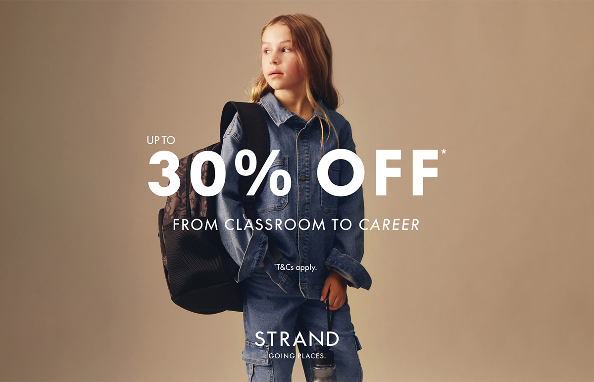 Save up to 30% off selected styles at Strand