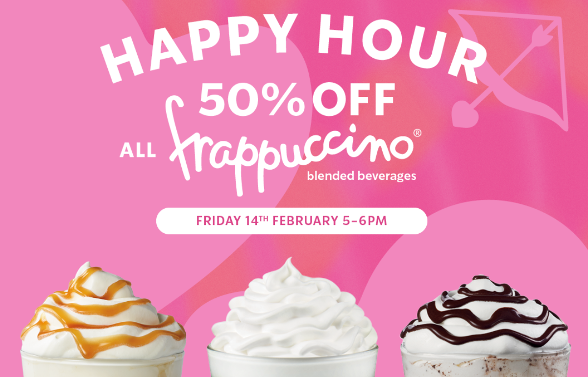 Starbucks - Happy Hour Event 50% off all Frappuccino blended beverages